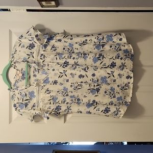 Como Vintage white/blue summer top